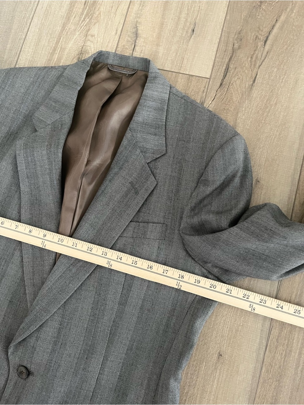 Vintage Christian Dior Monsieur Men’s Gray Striped Two-Piece Suit Business 40R - Picture 10 of 16